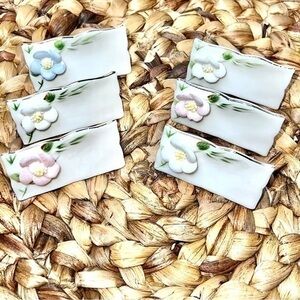 Shafford Vintage Floral Porcelain Place Card Holders Set of 6